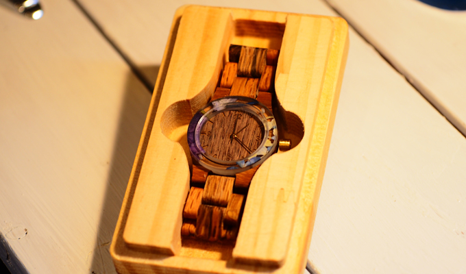 押し花木製腕時計